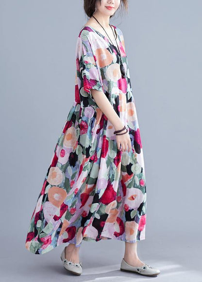 Long Dress Half Sleeve Cinched Maxi Summer Dresses