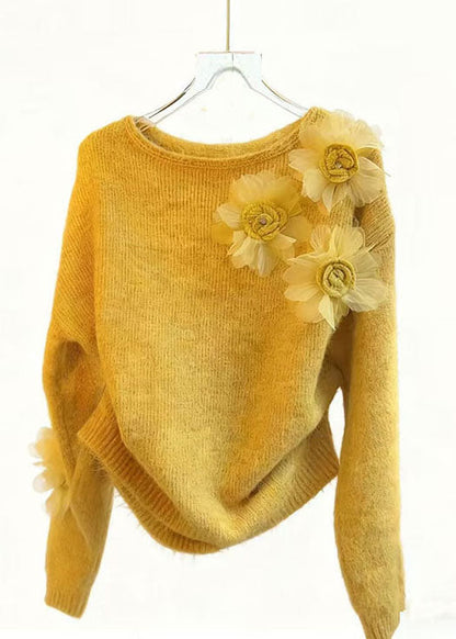 Diy Purple O-neck Knitted Tops Winter