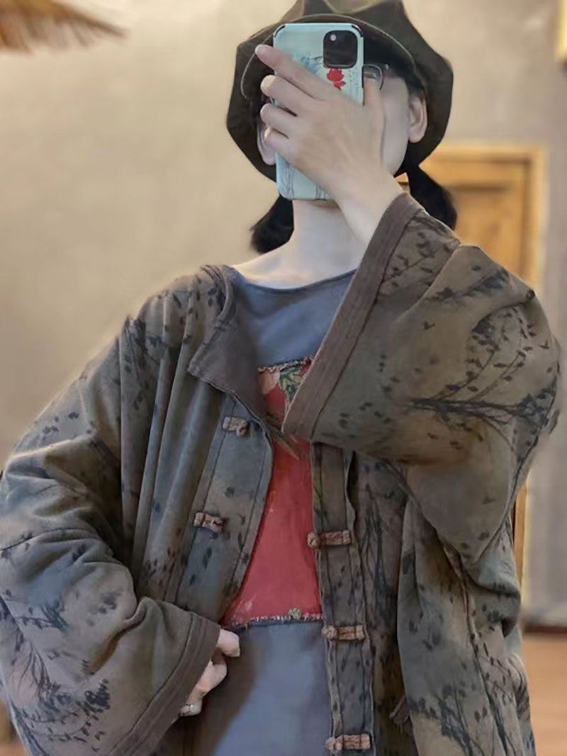 Winter Worn Button Pocket Loose Coat