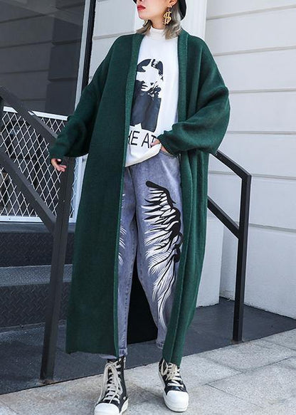 Fine Clothing Winter Outwear Blackish Green Thick Wool Coats