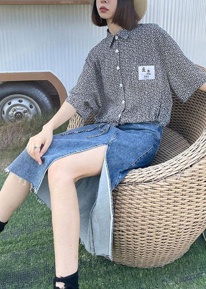 Classy Blue Cozy Asymmetrical Design Skirts Denim