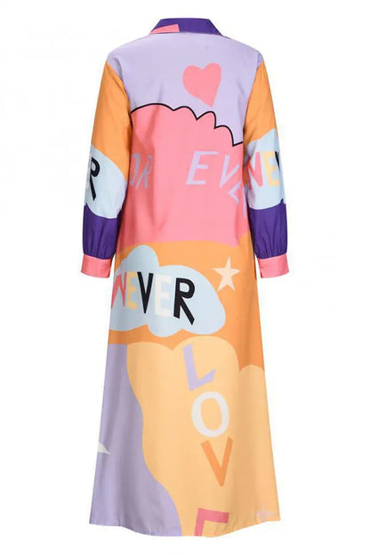 Nash Fun Print Loose Shirt Dress