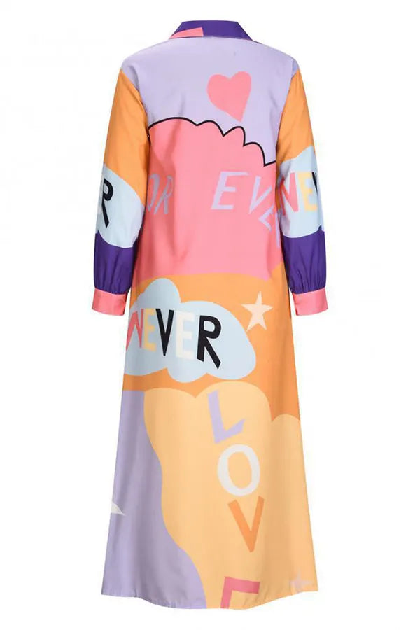 Nash Fun Print Loose Shirt Dress
