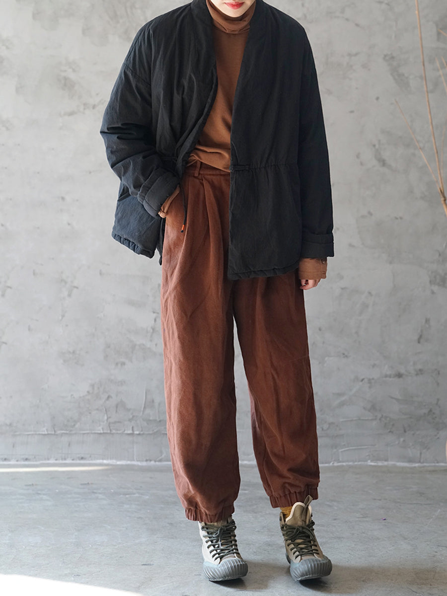 National Style Buckle Padded Coat