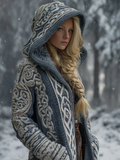 Viking Style Women's Thick Sweater Coat artswardrobe