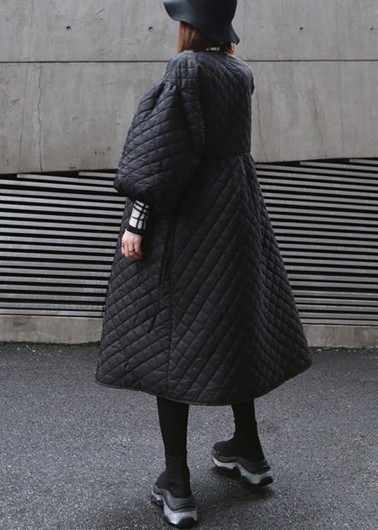 Thick Oversize Warm Winter Coats Black Lantern Sleeve Parkas
