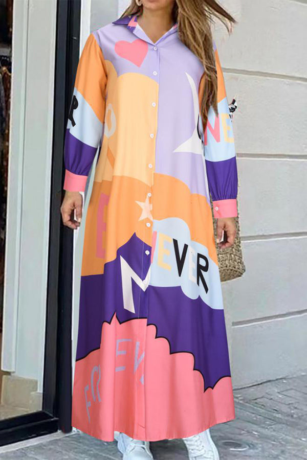 Nash Fun Print Loose Shirt Dress