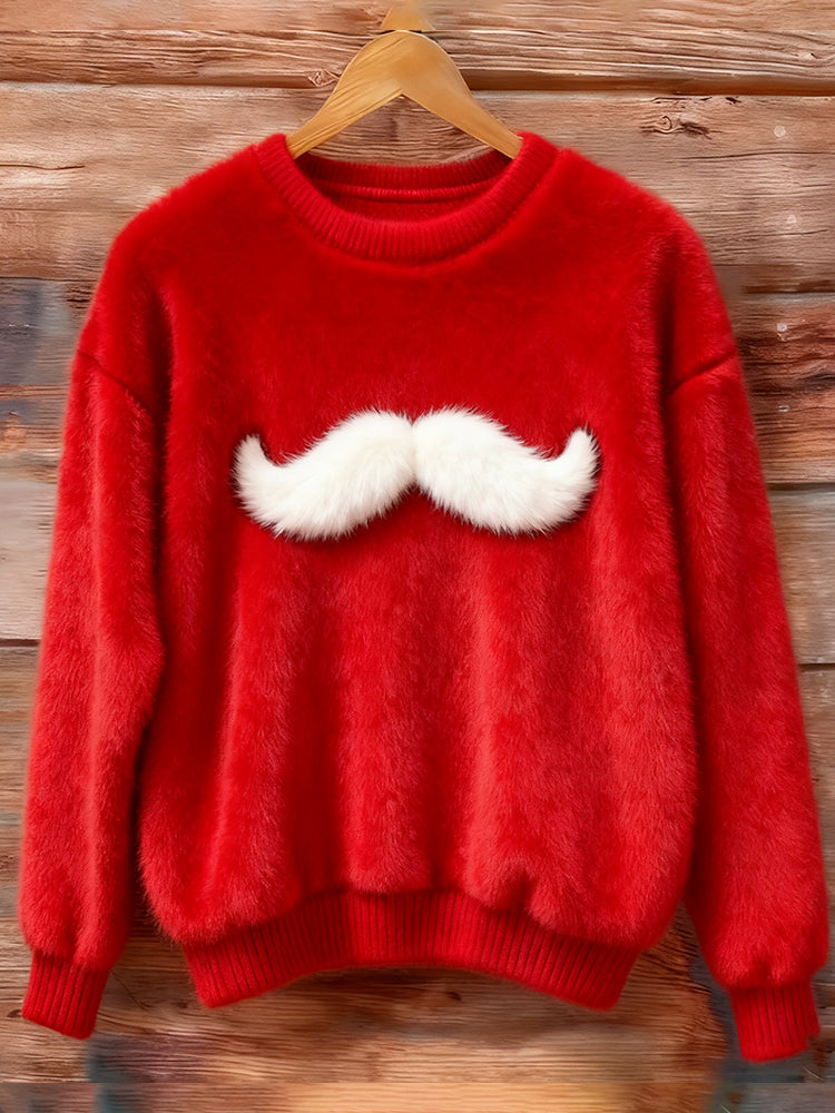 Christmas Santa Claus Beard Embroidered Sweater
