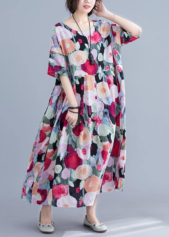 Long Dress Half Sleeve Cinched Maxi Summer Dresses