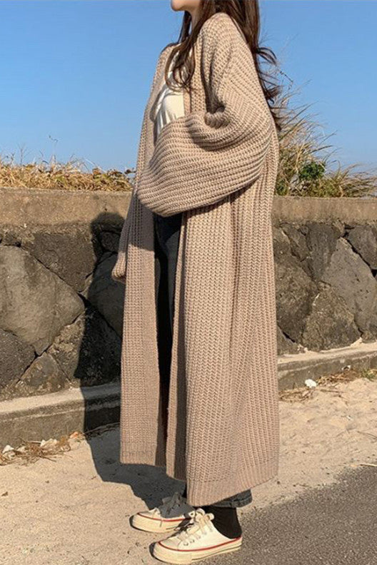 Loose Long Knitted Sweater Coat