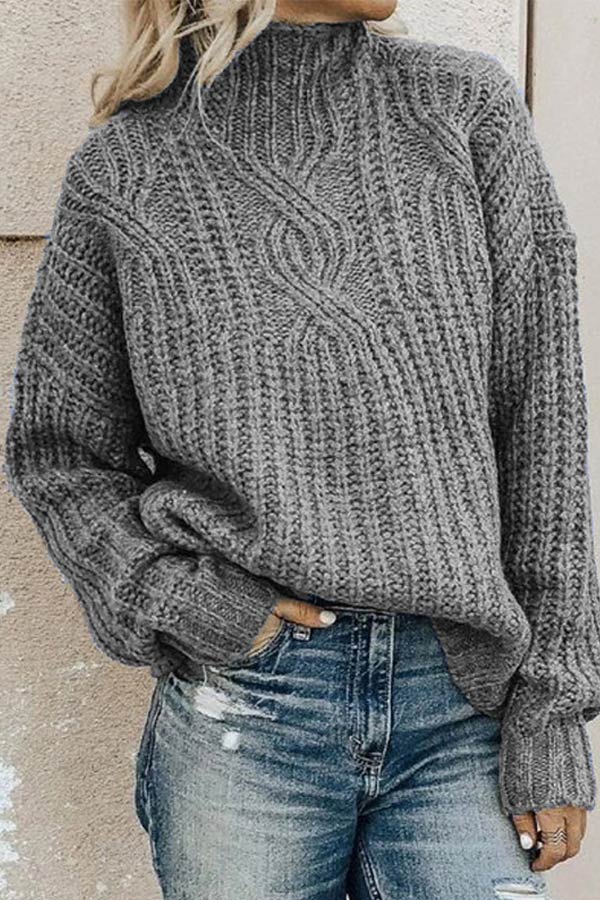 High Neck Knit Sweater