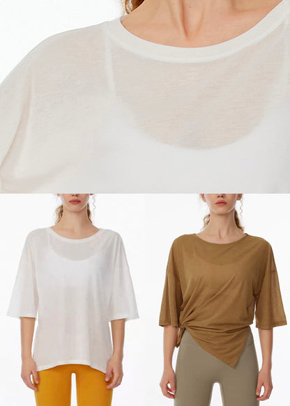 Art White O-neck Summer Yoga Tank Tops