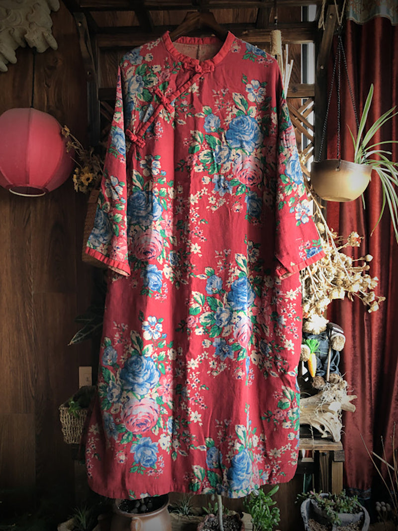 Cotton Print Loose Dress