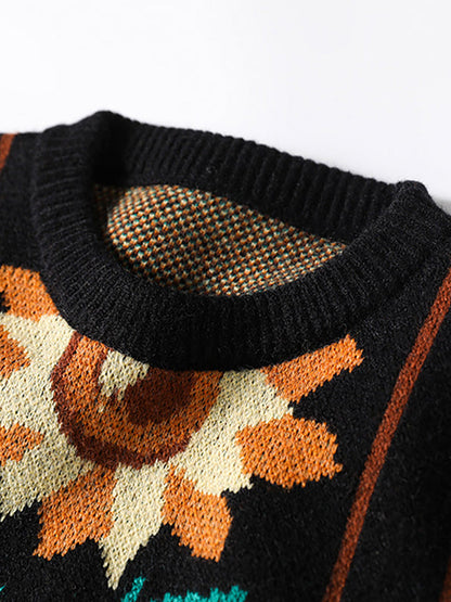 Knitted O Neck Long Sleeve Sweater
