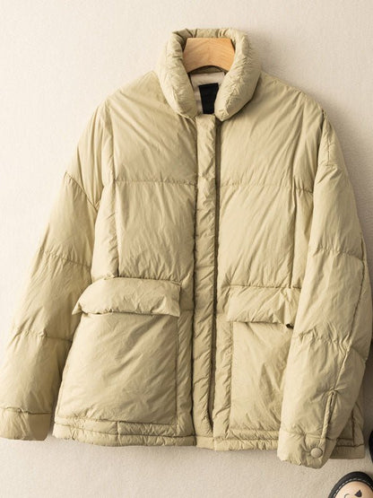 Lightweight Thickened Pockets Loose Down Jacket