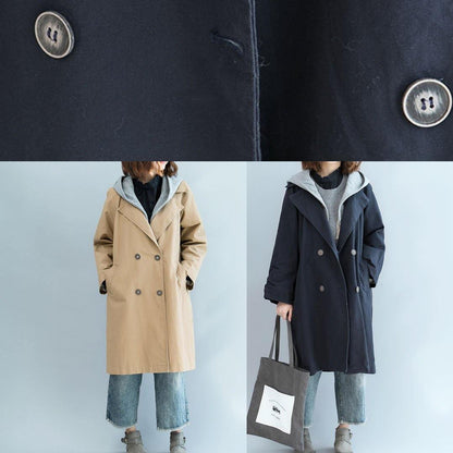 Natural Khaki Fine Trench Coat Sleeve Double Breast Fall Jackets