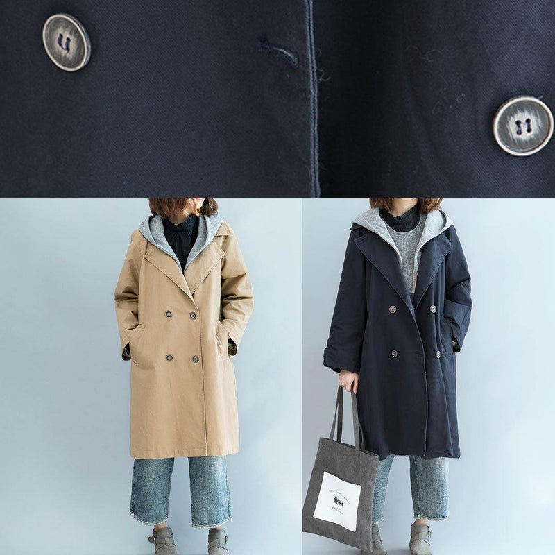 Natural Khaki Fine Trench Coat Sleeve Double Breast Fall Jackets