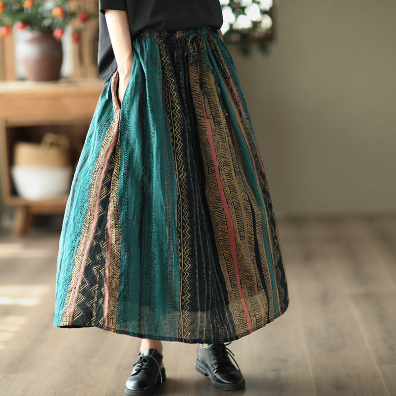 -print Elasticated Waist Skirt