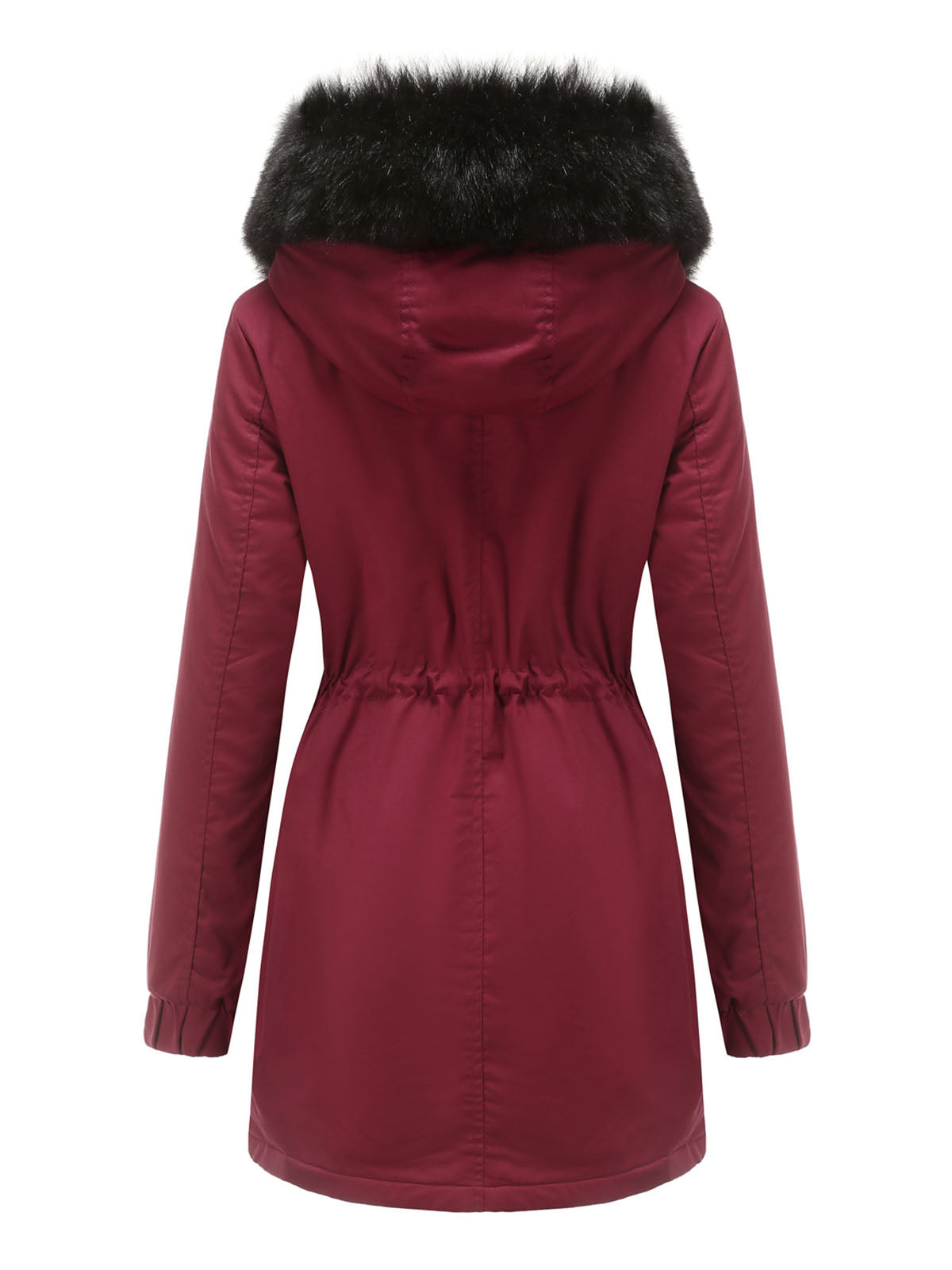Parka Coat Street Plush Winter Hoodie Coat Color Oversized Fur Warm Coat