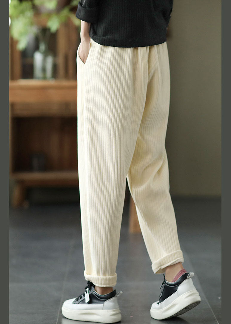 Chocolate Thick Button Pockets Straight Fall Pants