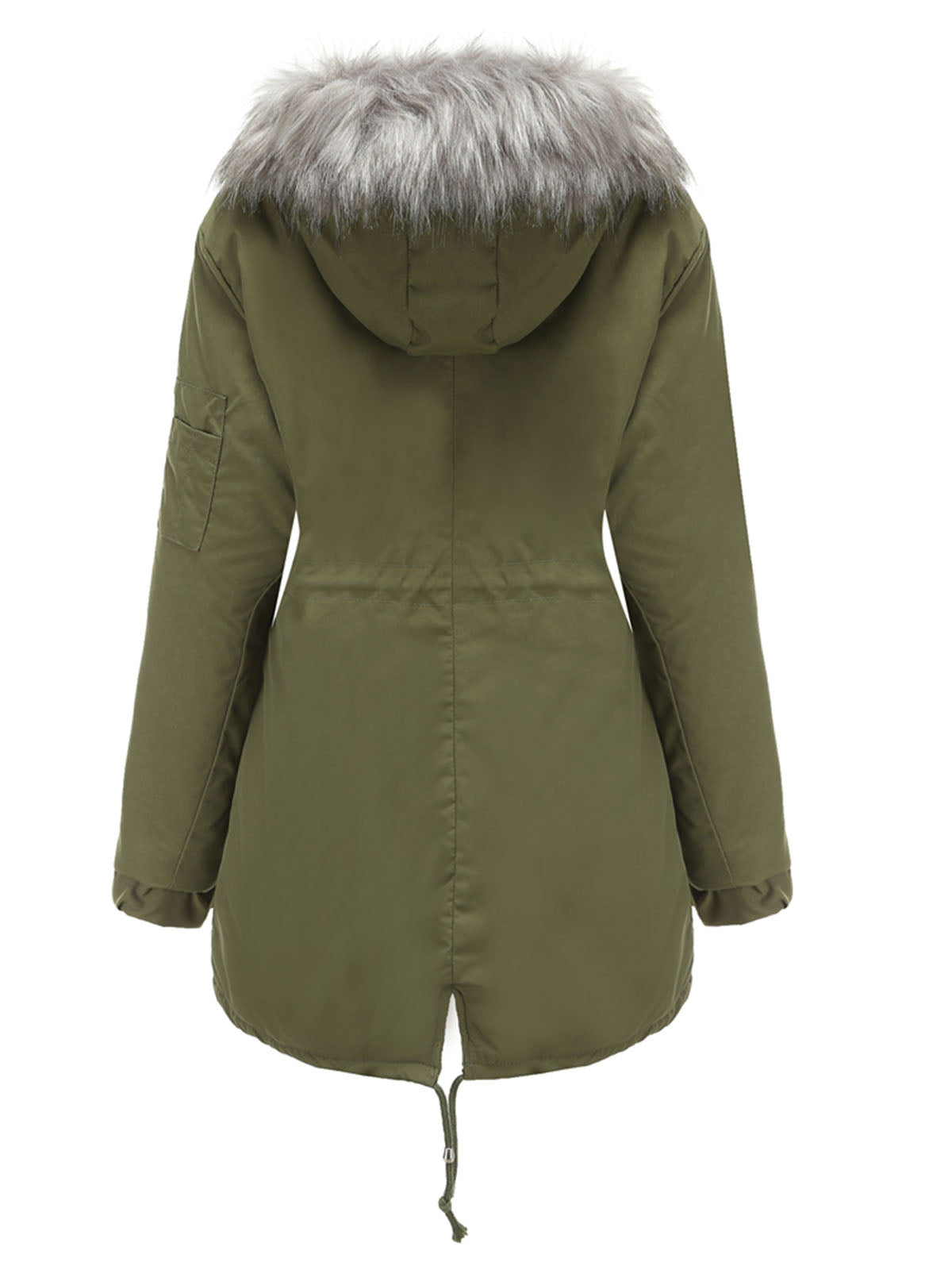 Parka Coat Street Daily Plush Winter Coat Color Oversized Fur Warm Coat