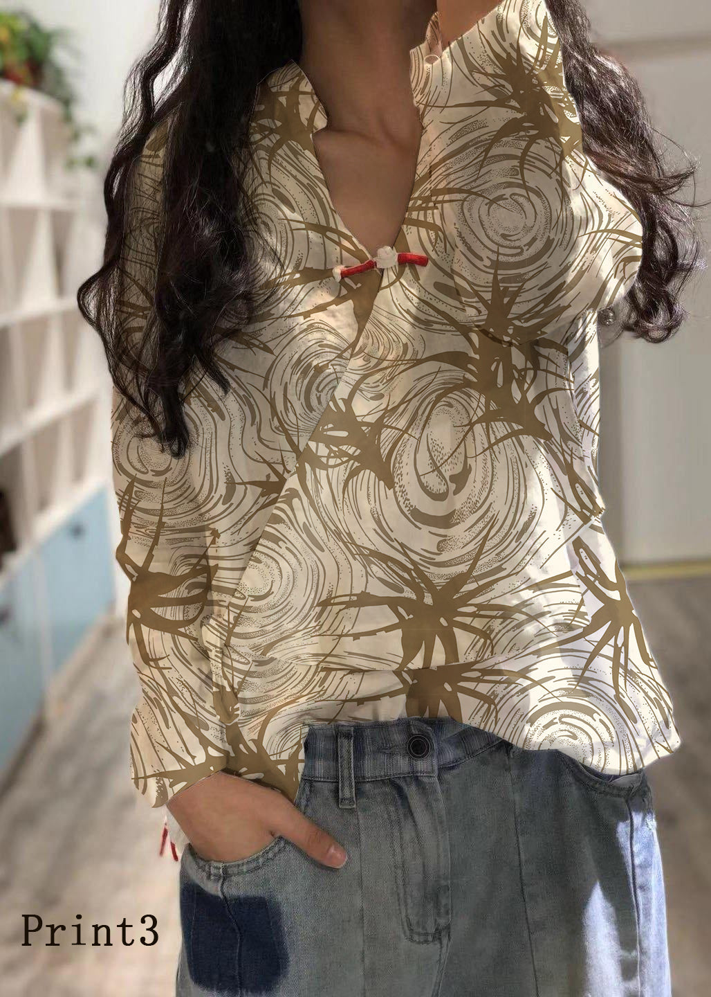 White Linen Blouse V Neck Fall Top