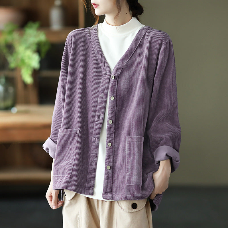 New Style Retro Literary Corduroy Jacket