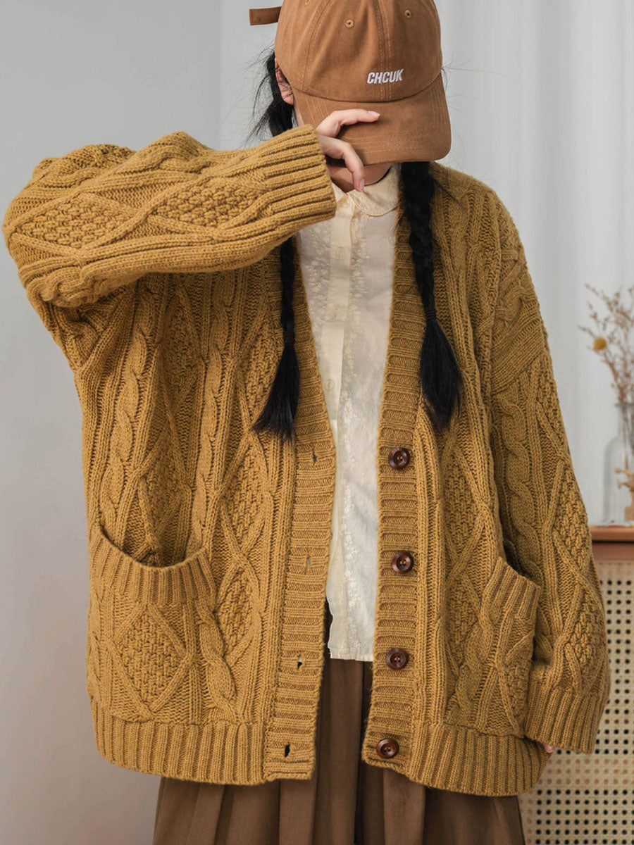 Winter Knitted Button Loose Sweater Cardigan