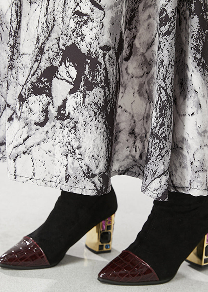 Tie Dye Cotton a Line Skirt Winter