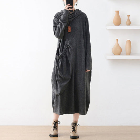 Autumn Loose Irregular Cotton Knitted Dress