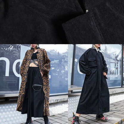 French Leopard Trench Coat Gifts Zippered Fall Coat
