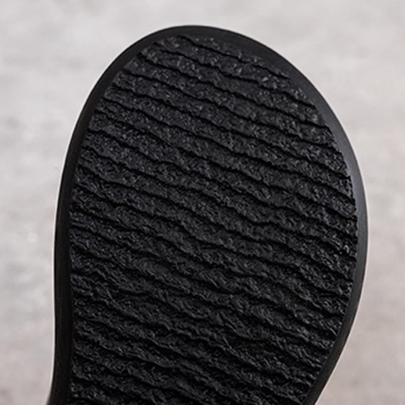 Sewing Platform Leather Slippers