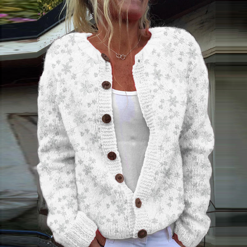 Vintage Snowflake Jacquard Women's Knitted Sweater artswardrobe