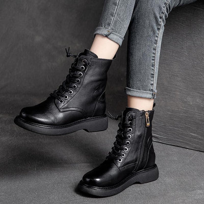 Autumn Winter Retro Leather Boots