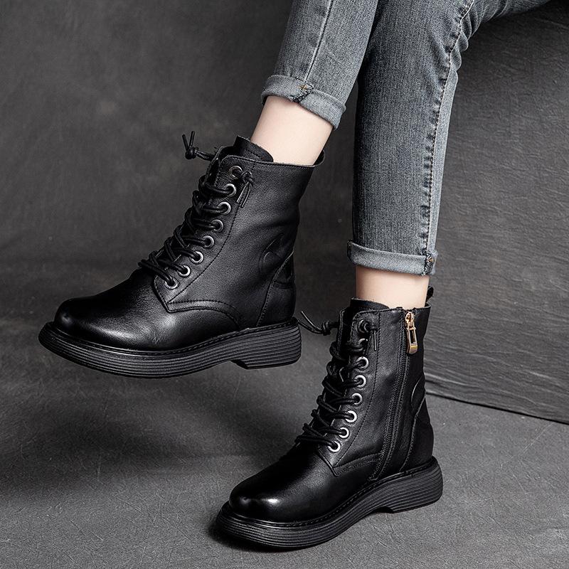 Autumn Winter Retro Leather Boots