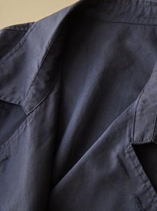 100% Natural Fabric Color Windbreaker Long Sleeve Coat in One-size