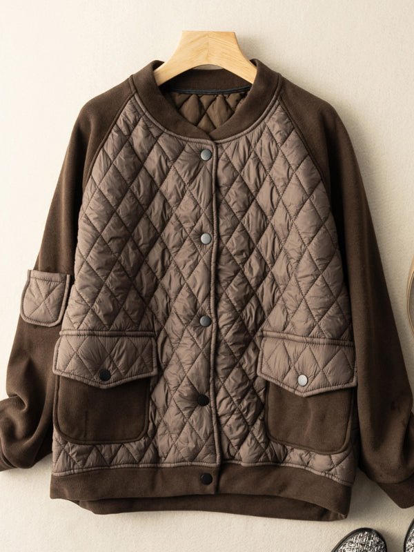Classic Plaid Loose Versatile Coat With Pockets