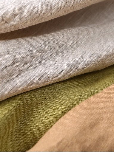 Pure Color Elastic Waist A-line Linen Skirt