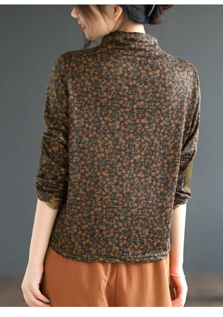Artistic Print Knitted T-shirt