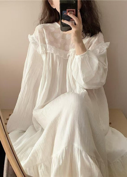 White Oversized Patchwork Cotton Holiday Dress Summer