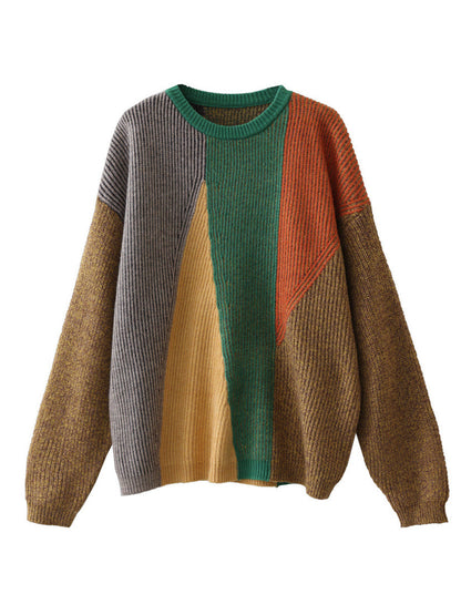 Winter Geometric Colorblock Sweater