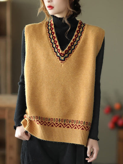 Winter Knitted Vest Sleeveless Sweater