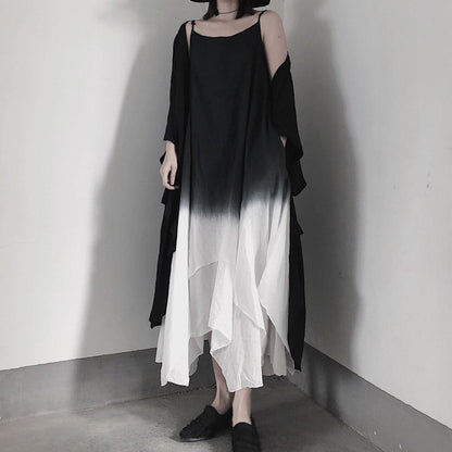 Double Layer Irregular Swing Suspender Skirt