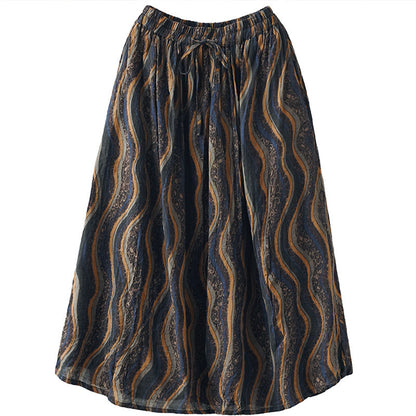 -print Elasticated Waist Skirt