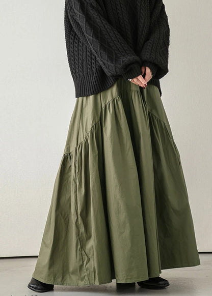 White Exra Large Hem Patchwork Cotton Skirt Summer