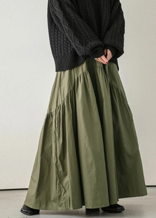 White Exra Large Hem Patchwork Cotton Skirt Summer