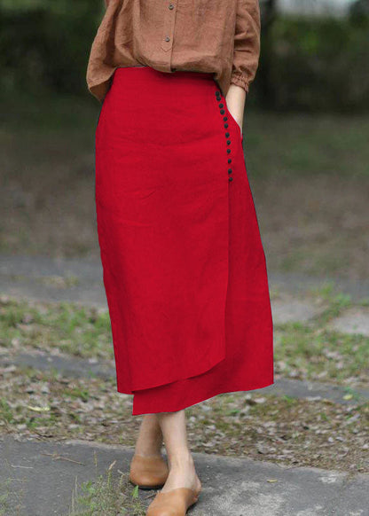 Boutique White Asymmetrical Design Elastic Waist a Line Skirts Spring