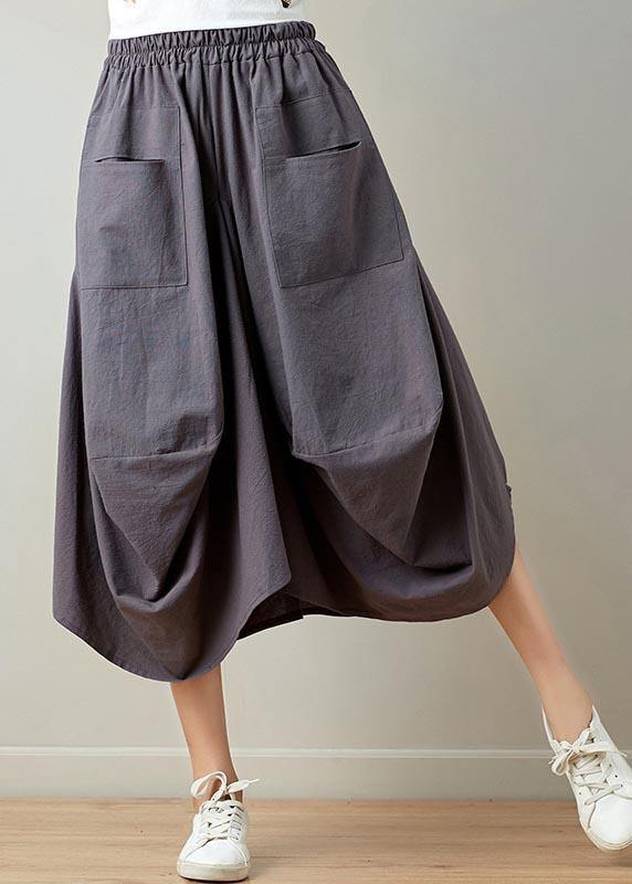 Stylish Lantern Cotton Linen Skirts Summer