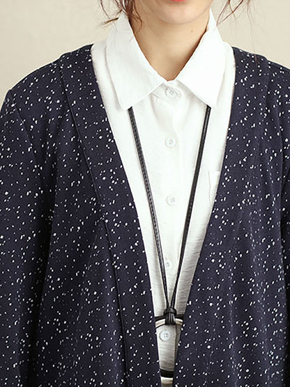 Cardigan Long Sleeves Blue Autumn Winter Coat for