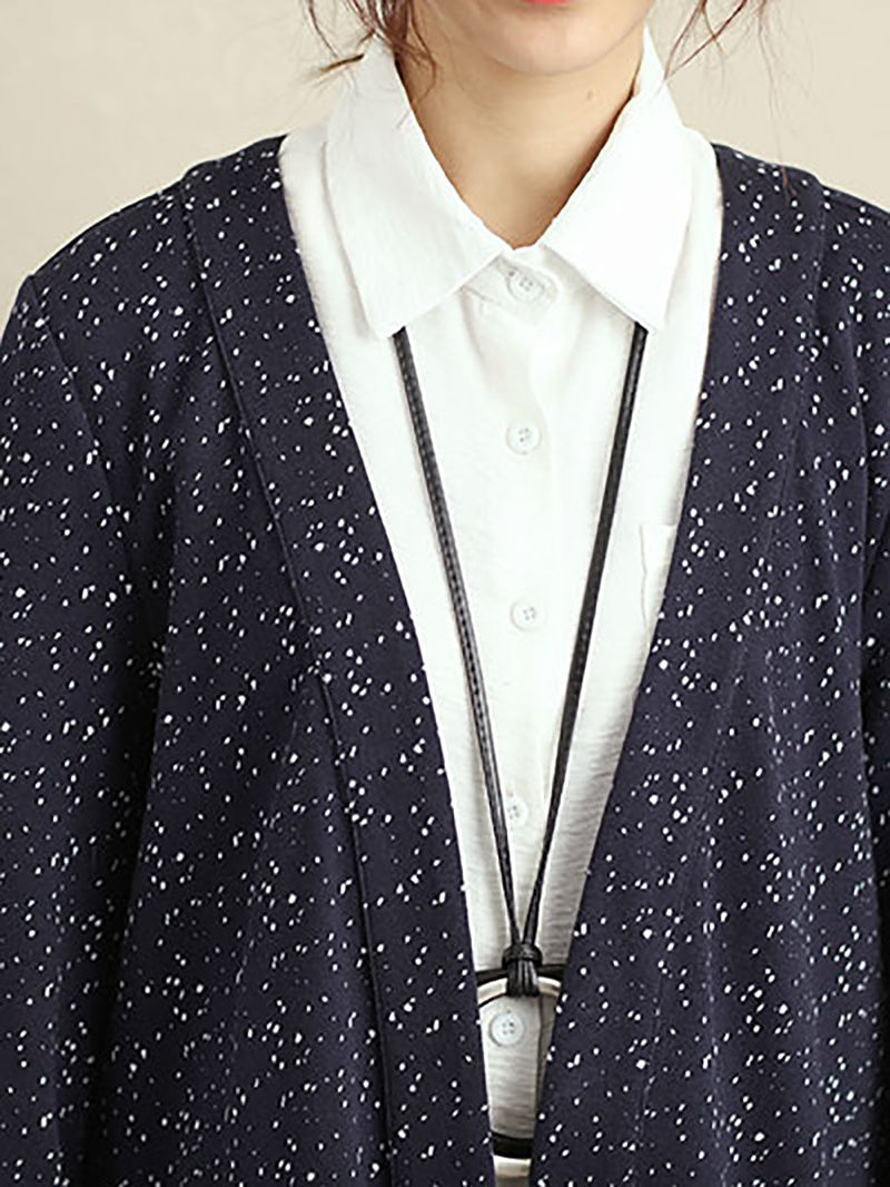 Cardigan Long Sleeves Blue Autumn Winter Coat for